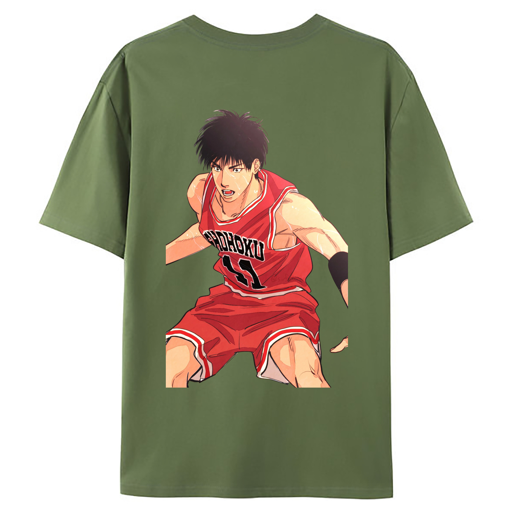 （画像用） SLAM DUNK／スラムダンク 綿100％ メンズ半袖Tシャツ（バックプリント） 通気性